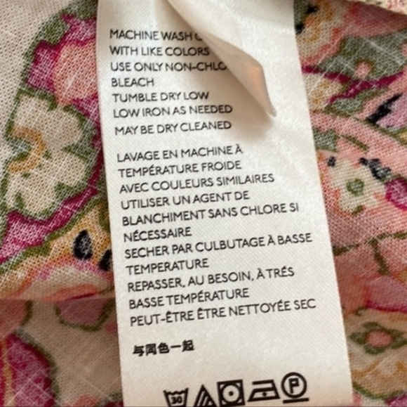 Free People Summer in Tulum Tunic Dress M Pink Combo Ruffle Tie Back - NWT - Picture 11 of 12